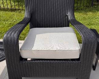 Black Woven All Weather Rattan Club Chair - 1 Available.