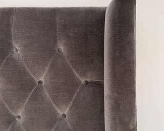 Tufted Upholstered King Size Bed Frame. Measures 68" H. Photo 3 of 3.