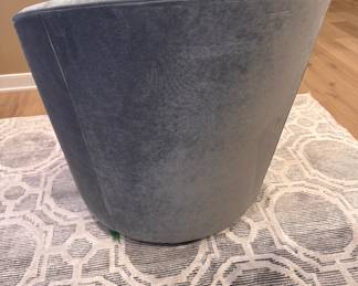 Crate & Barrel Grey Velvet Barrel -Style Swivel Chair - 4 Available. Photo 2 of 2. 