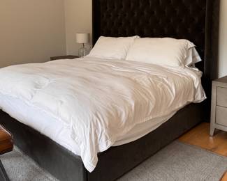 Tufted Upholstered King Size Bed Frame. Measures 68" H. Photo 1 of 3.