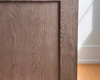 RH Machinto Media Console Designed by Van Thiels in Grey Oak. Measures 100” W x 18” D x 32” H. Photo 3 of 7.
