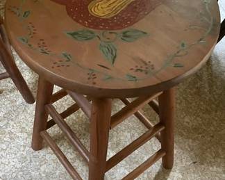 stool w/painted bird -- we have 3