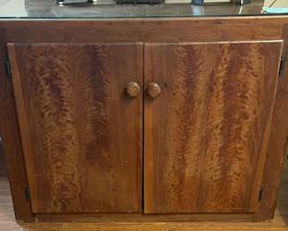 2 door cabinet w/glass top