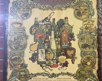wine guide print on board