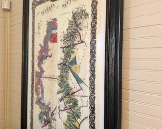 Norman's Chart Natchez to New Orleans Mississippi River map, framed