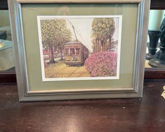 St Charles streetcar New Orleans print in silver frame