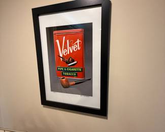 Bill Doherty signed Velvet tobacco tin print, artist proof, framed