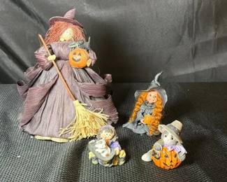 Halloween Decor  Nans Cornhusk Dolls Witch  Enesco  Lil Bites By Deb Wood  Tabitha Rose
