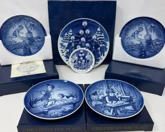 Collection Of Vintage Royal Copenhagen Childrens Christmas  Mothers Day Plates