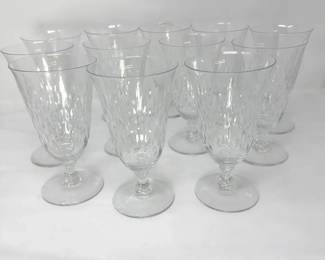 Vintage Crystal Optic Design Twelve Tall Water Iced Tea Goblets