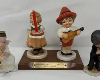 Fran Mar Moppets Saxophonist Porcelain Fightings ,Goebel Collectors Birthday Candle Figurines