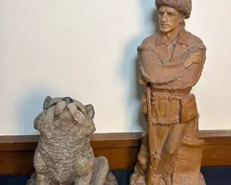 Vintage Tom Clark Davy Crockett Figurine  Tim Wolfe Wolf Cub Figurine