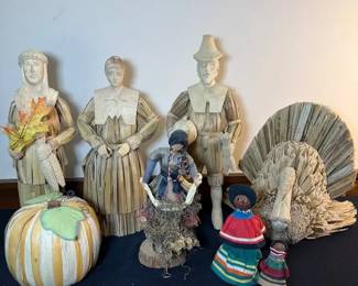 Cornhusk Decor Pilgrims And Native Americans  Midwest  Seminole Native American Fiber Dolls