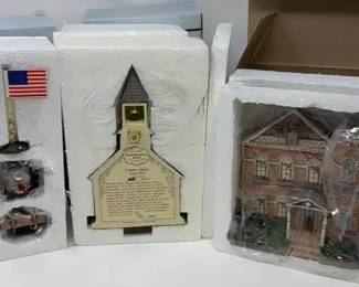 Village Maud Humphrey Bogart Collection , 5 Boxes With The Flag 3 Boxes With The School House 1 Box