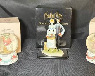 P Buckley Moss Sculpture Collection  Wedding  Anna Perenna  Maud Humphrey Bogart Glass Globes 