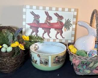 Easter Baskets And Decor  Victorian Trading Company Bethany Lowe Easter Greetings Bowl