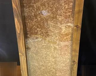 Long Wooden Brass Hinged Glass Top Display Cabinet