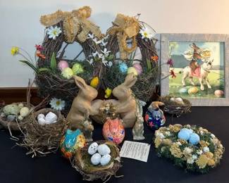 Easter Bunnys Nest  Bird Basket Easter Decor  Ginger Blue Decor