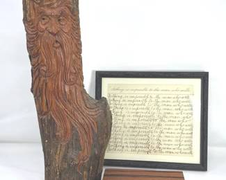 Rustic Folk Art Hand Carved Wood Spirit Wizard And More
