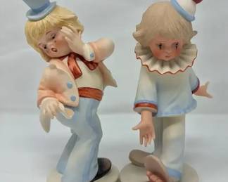 Goebel Collectors Club By Gerhard Shkrobek Two Vintage Porcelain Clown Figurines