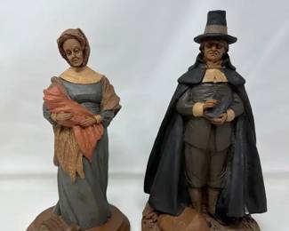 Vintage Tom Clark Pilgrim Couple Figurines Set 1988 Edition