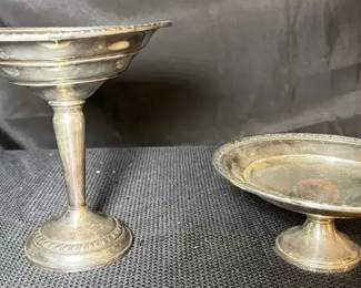 Weighted Sterling Silver Footed Candy Dishes