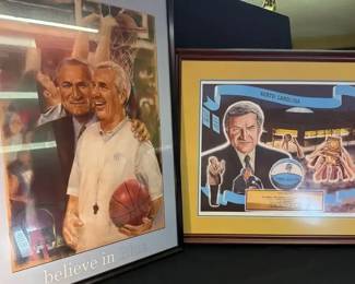 Dean Smith Print Numbered And Signed By William Vance Nicholas  Believe In Blue  UNC Tarheels 