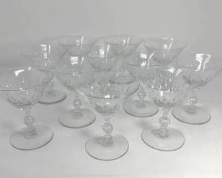 Vintage Crystal Cut Optic Design Stemware Eleven Cocktail Glasses