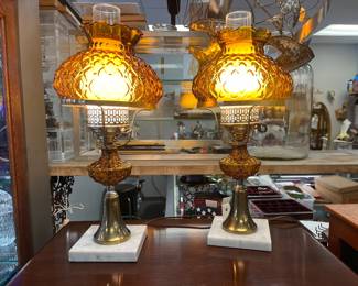 Quilted Amber Lamps