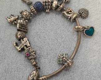 Pandora sterling silver charm bracelet