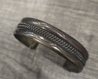 Navajo Tahe family sterling silver bracelet
