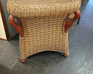 Wicker goose neck table