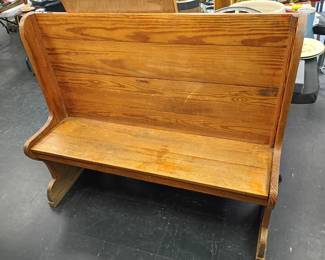 Tall backed Pine bench
