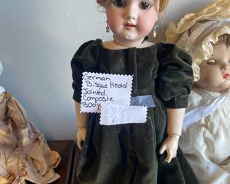 German Bisque Head, jointed composite body