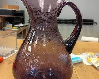 Purple crackle glass