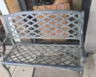Metal garden bench