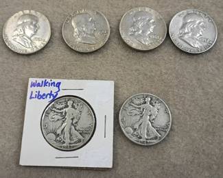 Walking Liberties, Franklin half dollars