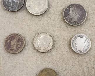 Mixed Silver coins barber, and v nickel etc