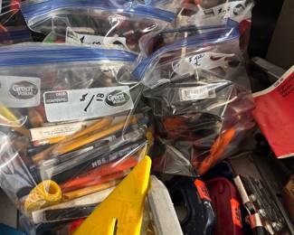 Utility knives, pencils, speed squares