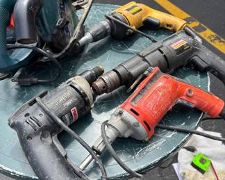 Assorted corded power tools