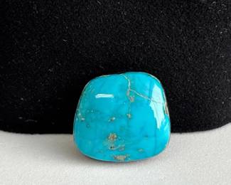Turquoise Cabochon * Genuine Pure Untreated From Tyronne Copper mine * 5.08g * 21.05mm X 22.89mm From Tyronne Copper Mine, Grant County, New Mexico. No longer an active mine. Rare & Valuable