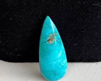 Turquoise Cabochon * Genuine Pure Untreated From Tyronne Copper Mine * 2.26g * 34.33mm x 13.47mm