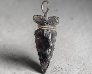 Smoky Black Polished Obsidian Arrowhead * 1.27g
