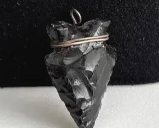 Obsidian Bird Point Arrowhead * 4.06g * 27.69mm X 20.25mm New Mexico