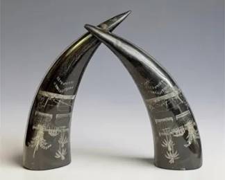 Water Buffalo Carved Horns