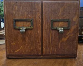 Vintage Tiger Oak Card Catalog Drawers