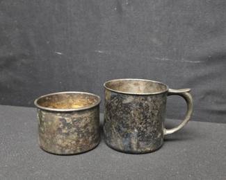 Pair of Silverplate Mugs