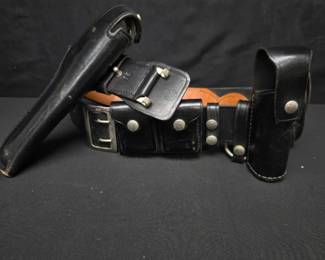 Leather Gun Belt with Holster