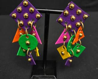80s Geometric Dangle Earrings