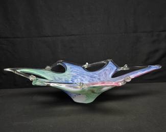 Multicolored Hand-Blown Glass Centerpiece